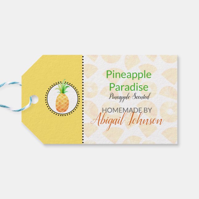Étiquettes-cadeau Ananas Soins de Bain & Corps Maison (Dos Horizontal)