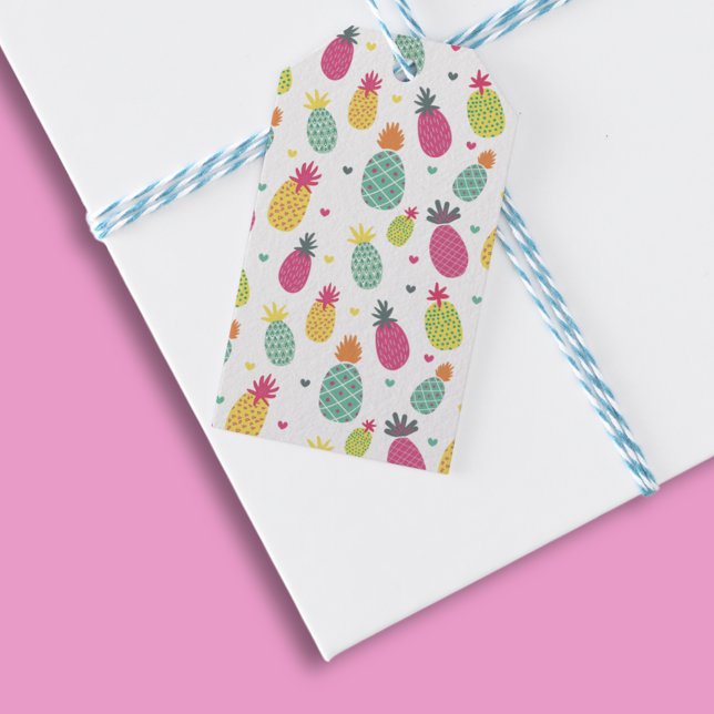 Étiquettes-cadeau Ananas Tropical Fruité (Créateur téléchargé)