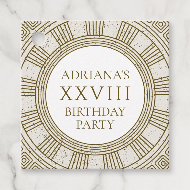 Étiquettes Cadeau Ancienne Rome Anniversaire Fête avec éléments en p (Devant)