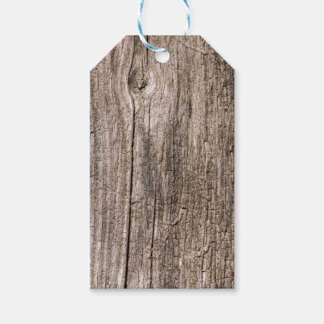 Étiquettes-cadeau Anciennes planches en bois (Devant)