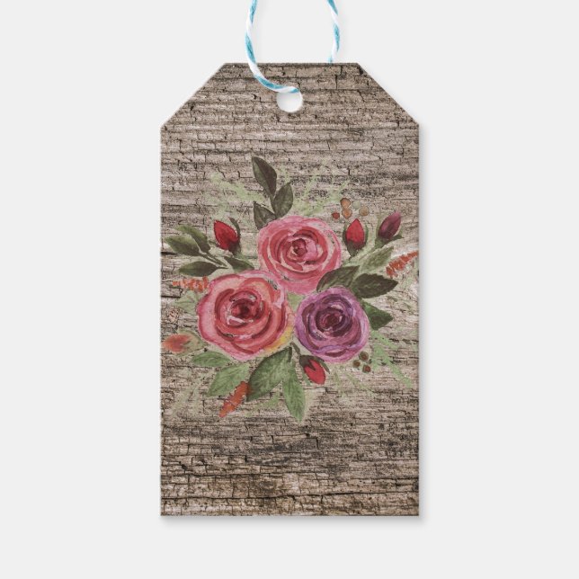 Étiquettes-cadeau Anciennes planches en bois (Devant)