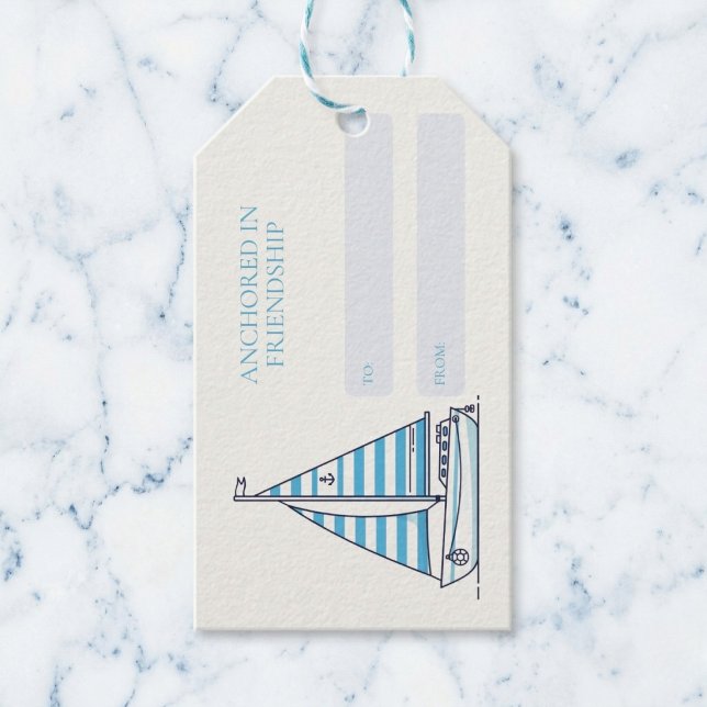 Étiquettes-cadeau Ancrés dans l'amitié (Celebrate friends with nautical style.)