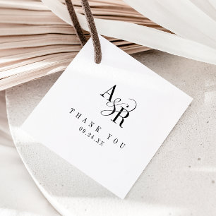 Étiquettes Cadeau ANDREA Unique Classic Minimaliste Merci Mariage