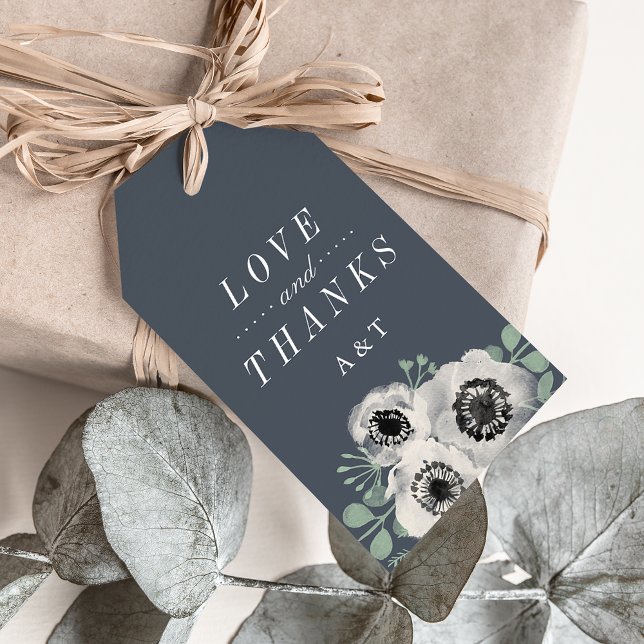 Étiquettes-cadeau Anémone et Eucalyptus Mariage Favor Merci (Créateur téléchargé)