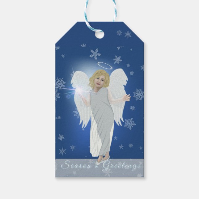Étiquettes-cadeau Ange de neige (Devant)
