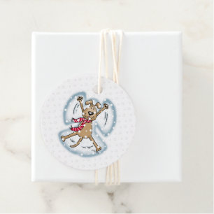 Étiquettes Cadeau Ange de neige Chien Amusant mignon Noël Vacances a