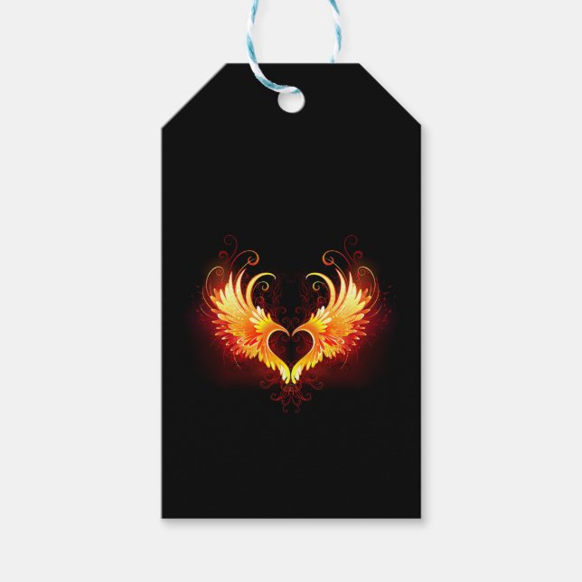 Étiquettes-cadeau Angel Fire Heart with Wings (Devant)