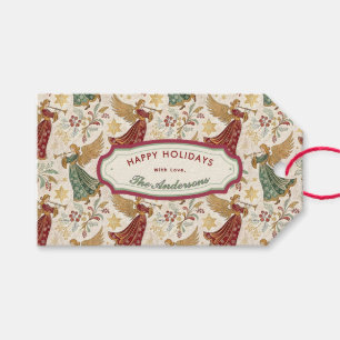 Étiquettes-cadeau Anges de Noël vintage personnalisés