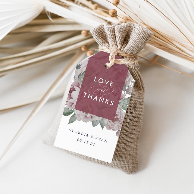 Étiquettes-cadeau Anglais Merci de mariage de jardin Favoriser (Créateur téléchargé)