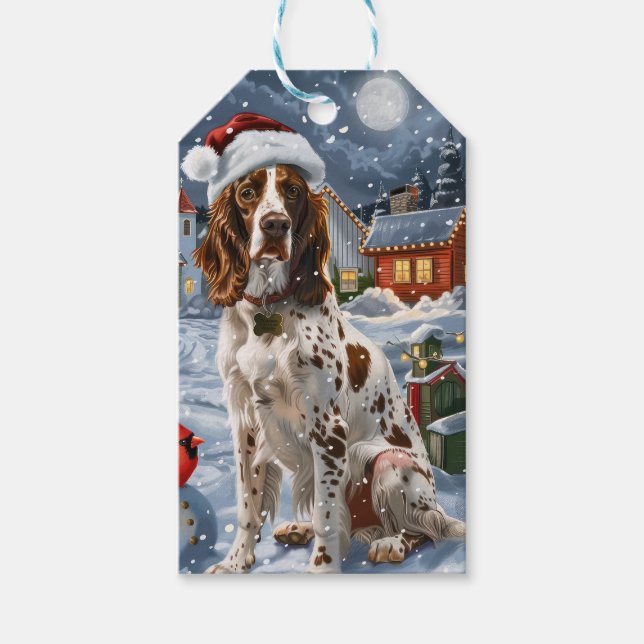 Étiquettes-cadeau Anglais Setter Winter Wonderland Christmas Joy (Devant)