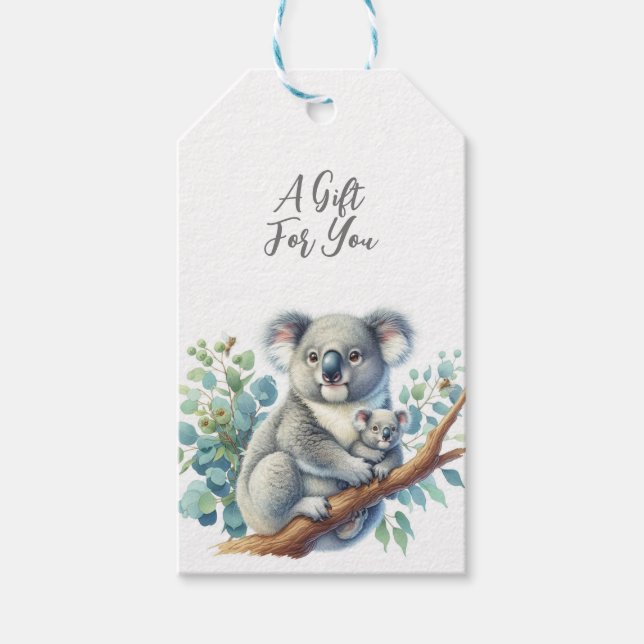 Étiquettes-cadeau Animal de faune Koala (Devant)