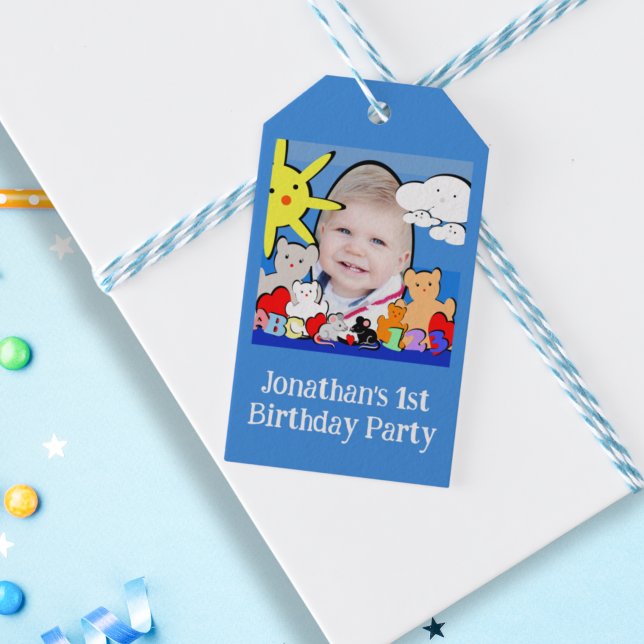 Étiquettes-cadeau Animaux adorables personnalisés Anniversaire Merci (Créateur téléchargé)