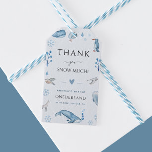 Étiquettes-cadeau Animaux arctiques Blue Winter Onederland 1er anniv