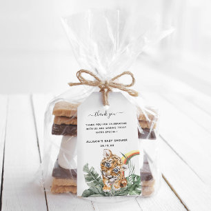 Étiquettes-cadeau Animaux Bébés de la Jungle Tropicale   Baby Shower