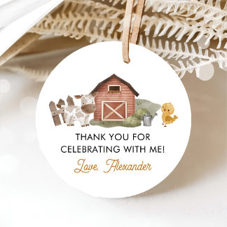 Étiquettes Cadeau Animaux de ferme 1er anniversaire