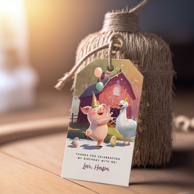 Étiquettes-cadeau Animaux de ferme Anniversaire Fête Favoriser (Créateur téléchargé)