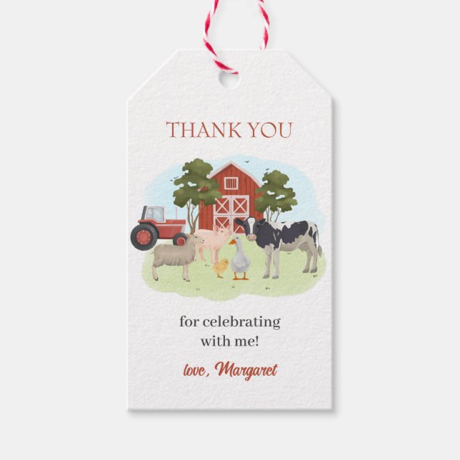 Étiquettes-cadeau Animaux de ferme Baby shower Barnyard (Devant)
