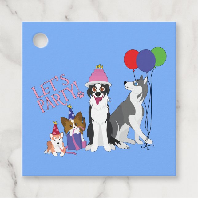 Étiquettes Cadeau Animaux de fête (Devant)
