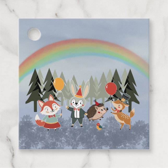 Étiquettes Cadeau Animaux de fête (Devant)