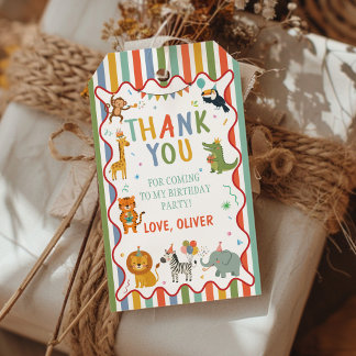 Étiquettes-cadeau Animaux de Fête Safari Fête d'Anniversaire Merci