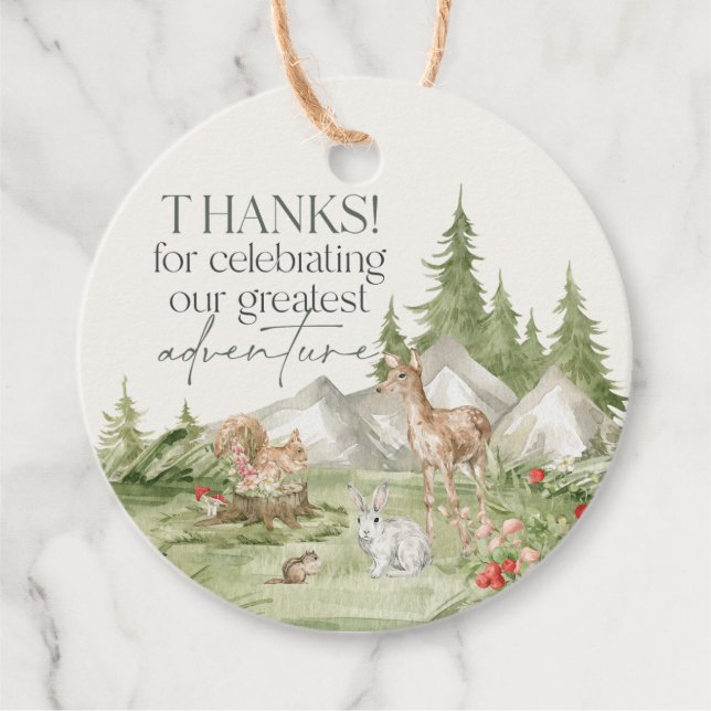 Étiquettes Cadeau Animaux de forêt Aventure Attend (Devant)