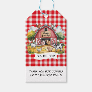 Étiquettes-cadeau Animaux de la ferme 1er. Carte de remerciement pou