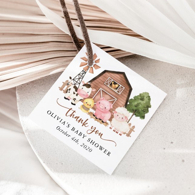 Étiquettes Cadeau Animaux de la ferme, Animaux mignons, Grange, Baby (Créateur téléchargé)