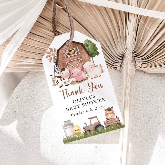 Étiquettes-cadeau Animaux de la ferme, Animaux mignons, Grange, Baby (Créateur téléchargé)