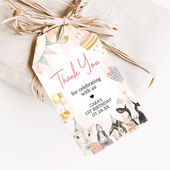 Étiquettes-cadeau Animaux de la ferme Anniversaire Fête Favoriser le (Animals Farm Party Birthday Party Favor Tags)