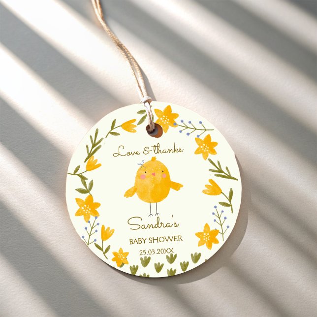 Étiquettes Cadeau Animaux de la ferme de poulets baby shower fantais (Chicken farm animals whimsical baby shower favors personalized favor tags chicken thank you tags)