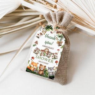 Étiquettes-cadeau Animaux de la forêt botanique Baby Shower Merci