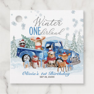 Étiquettes Cadeau Animaux de la Forêt Camion ONEderland 1er Annivers