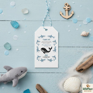 Étiquettes-cadeau Animaux de la mer Requin 1er Anniversaire   Sous l