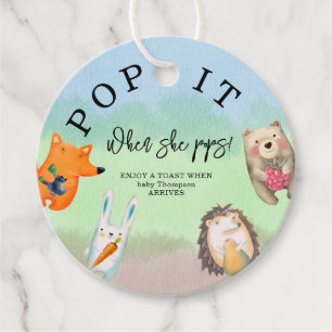 Étiquettes Cadeau Animaux forestiers - Pop it! Quand elle éclaire !
