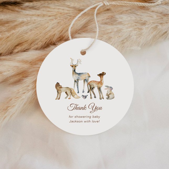 Étiquettes Cadeau Animaux Merci de Baby shower de bois (Créateur téléchargé)