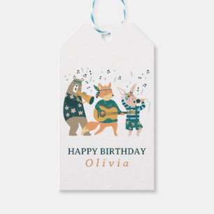 Étiquettes-cadeau Animaux mignons Bande Anniversaire