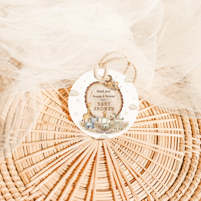 Étiquettes Cadeau Animaux rustiques Baby shower neutre pour le genre (Créateur téléchargé)