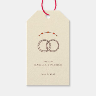 Étiquettes-cadeau Anneaux entrelacés beige élégant