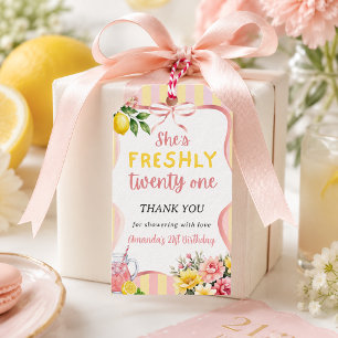 Étiquettes-cadeau Anniversaire 21 ans Lemon Freshly Fête de Pink Lem