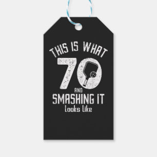 Étiquettes-cadeau Anniversaire 70 Ans Amour Pickleball