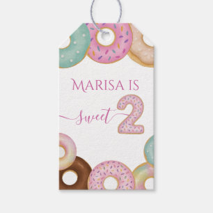 Étiquettes-cadeau Anniversaire Beignet Sucré Fête Enfantine Coloré