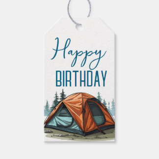 Étiquettes-cadeau Anniversaire de campeur