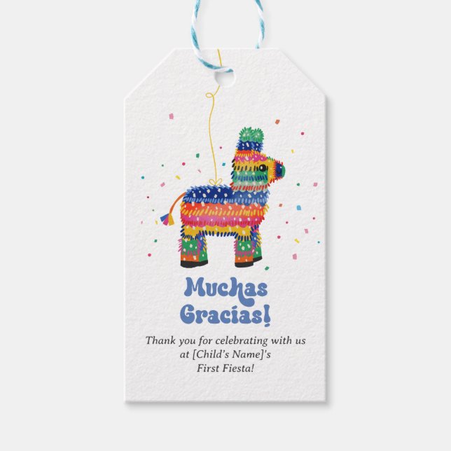 Étiquettes-cadeau Anniversaire de garçon Fiesta (Devant)