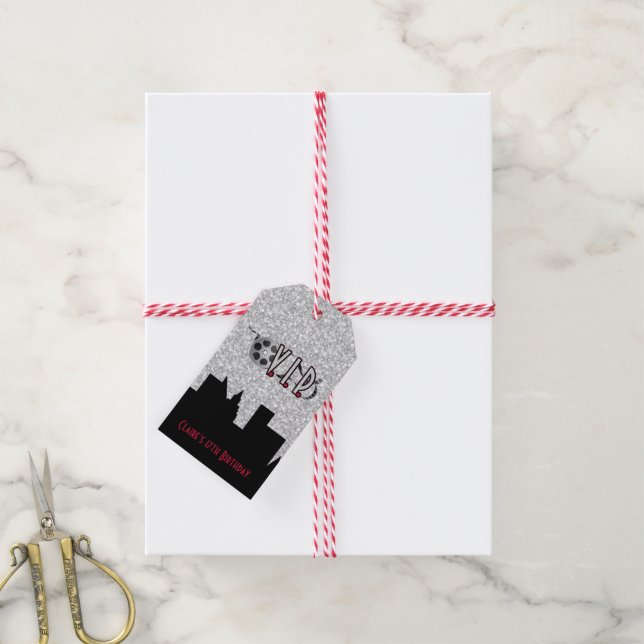 Étiquettes-cadeau Anniversaire de Hollywood VIP (Avec de la ficelle)
