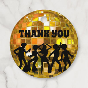 Étiquettes Cadeau Anniversaire de la disco des années 70 Merci de