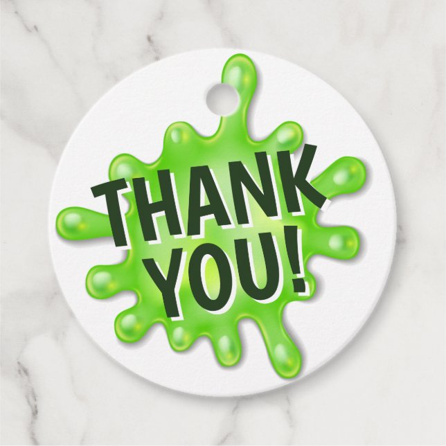 Étiquettes Cadeau Anniversaire de la fête des Slime (Devant)