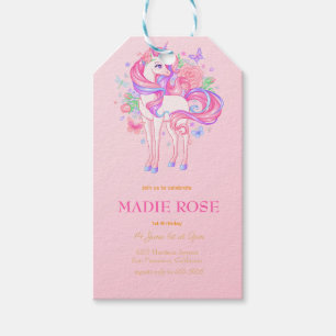 Étiquettes-cadeau Anniversaire de la fête licorne magique