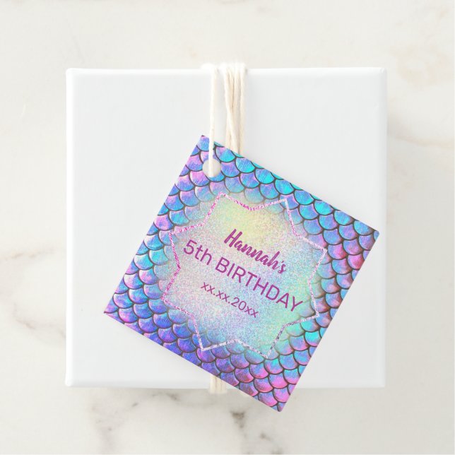 Étiquettes Cadeau anniversaire de la petite sirène (En situation)