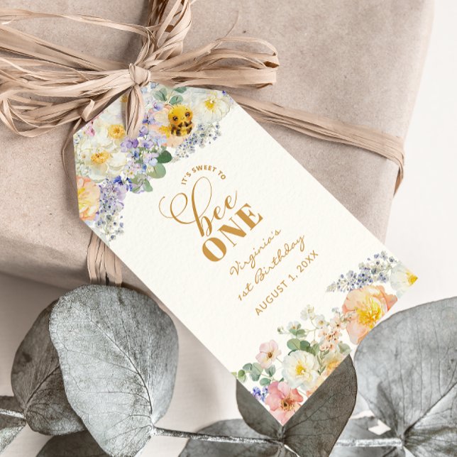 Étiquettes-cadeau Anniversaire de l'abeille (Bee Birthday Gift Tags
)