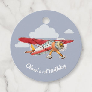 Étiquettes Cadeau Anniversaire de l'avion vintage